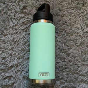 Yeti water bottle with chug nozzle. 36 ounces